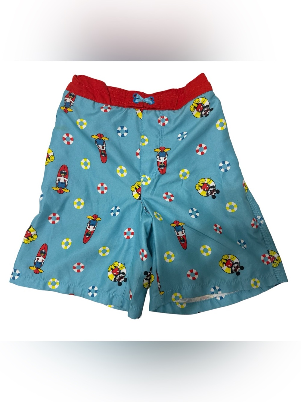 Disney Mickey Mouse Donald Duck Boys Swim Trunks Board Shorts Size 7/8 Surf